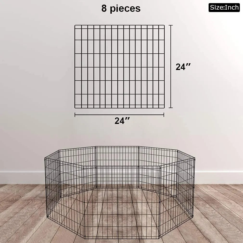 Dog Playpen Wire Fence Kennel Exercise Cage for Pets