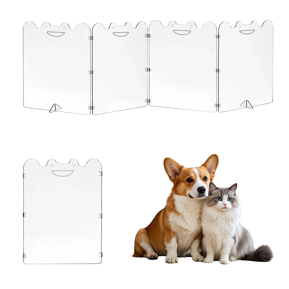 Foldable Acrylic Pet Gate For Stairs And Rooms Clear Barrier