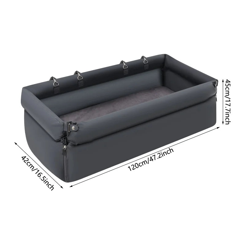 Foldable Travel Pet Car Seat Bed With Anti Slip Comfort Nest Dual Use