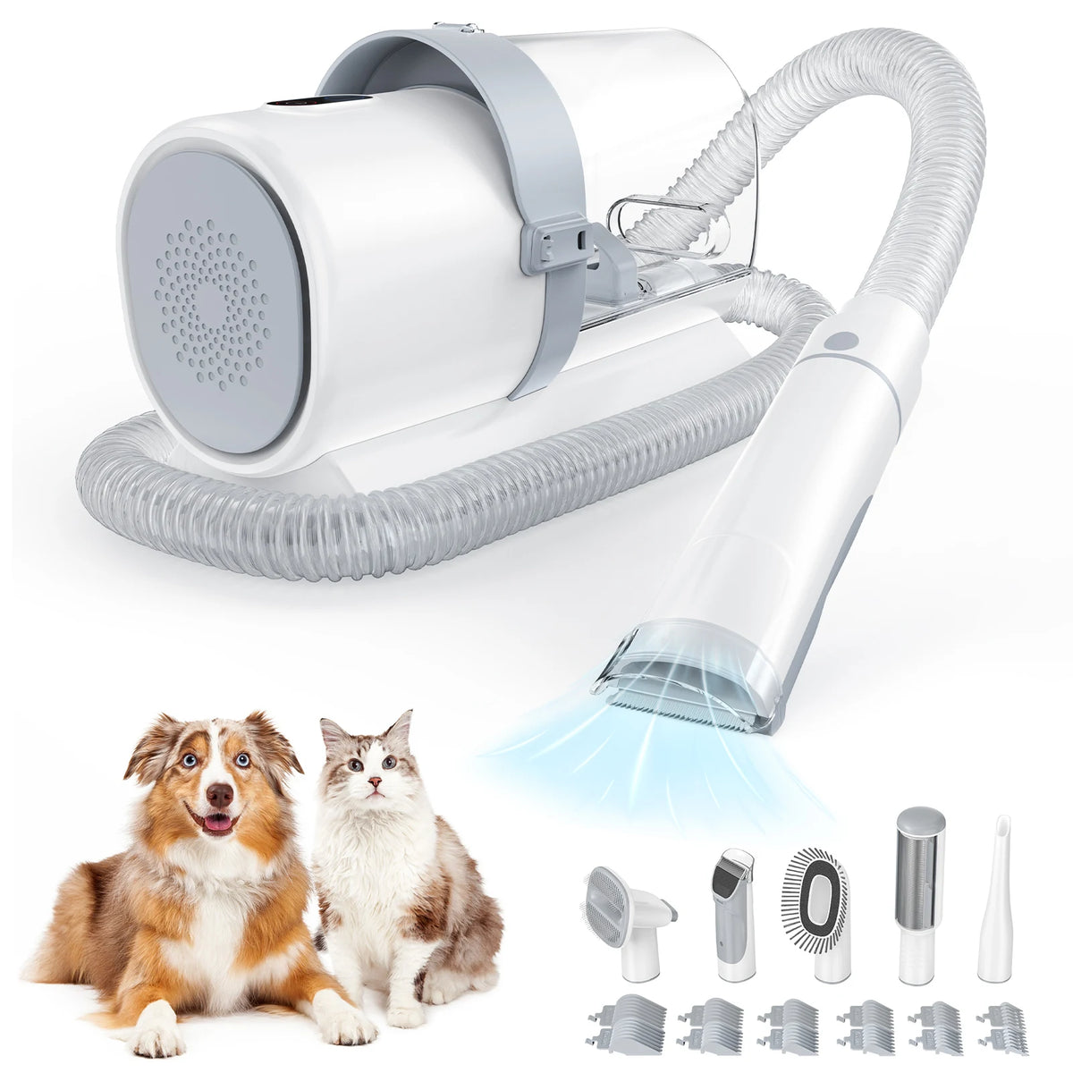 Pet Grooming Vacuum Kit Cordless Low Noise Clippers