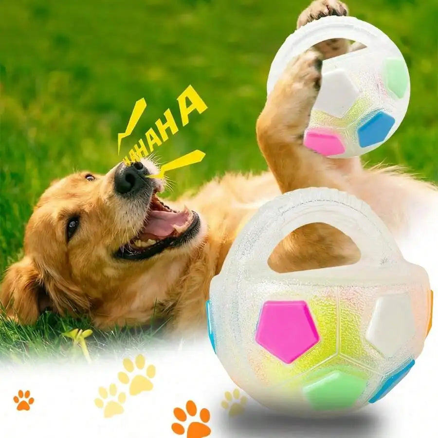 Chew Tough Soccer Ball Dog Toy TPR Squeaky Training Outdoor