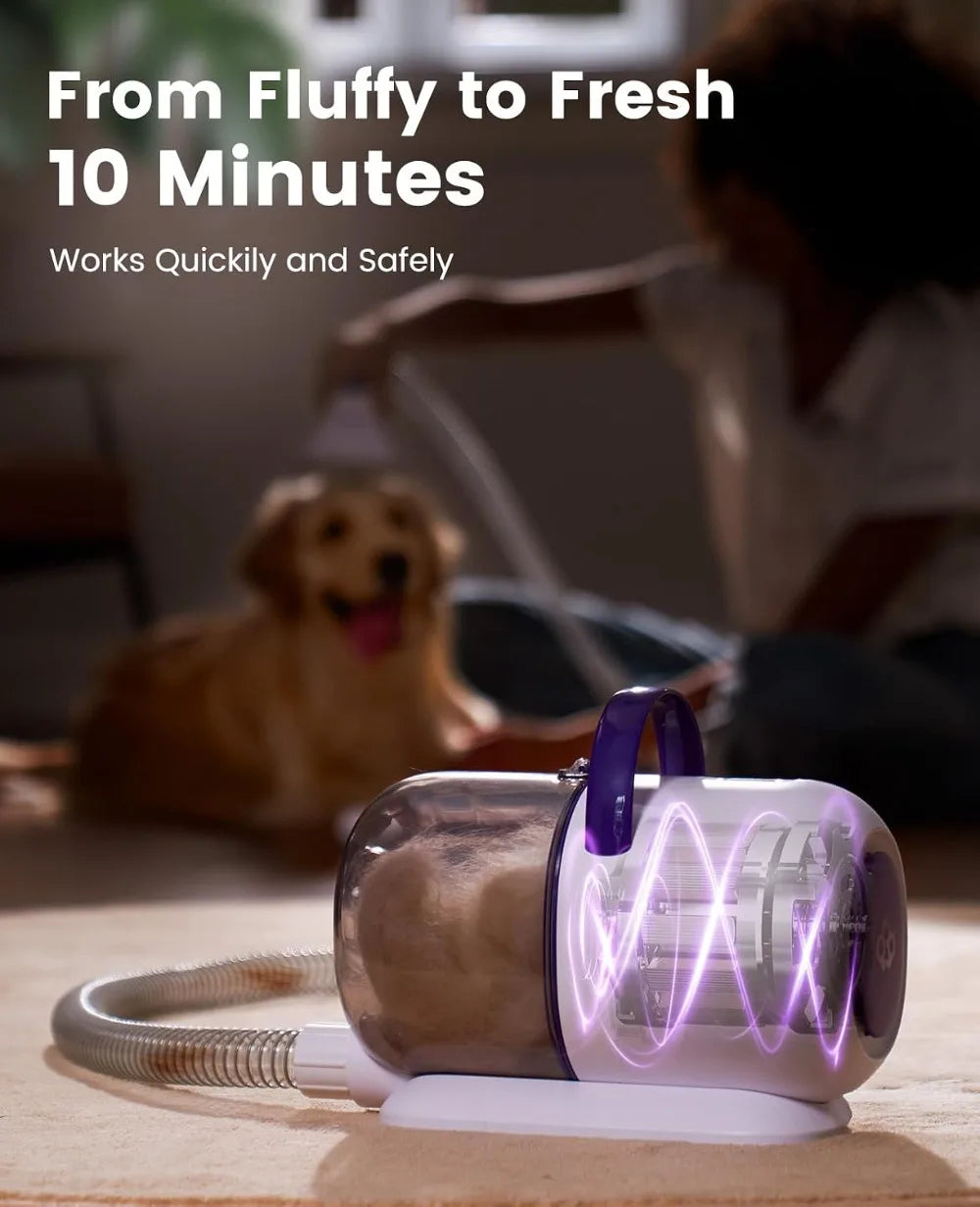 Pet Hair Vacuum Grooming Kit 15000Pa Suction Low Noise Dust Cup For Home