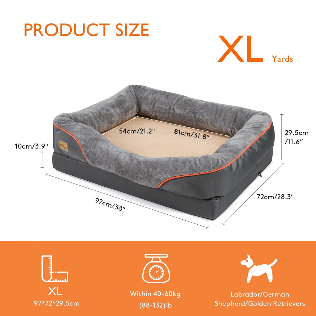 BINGOPAW Anti Allergy Dog Bed With Removable Washable Cover Waterproof