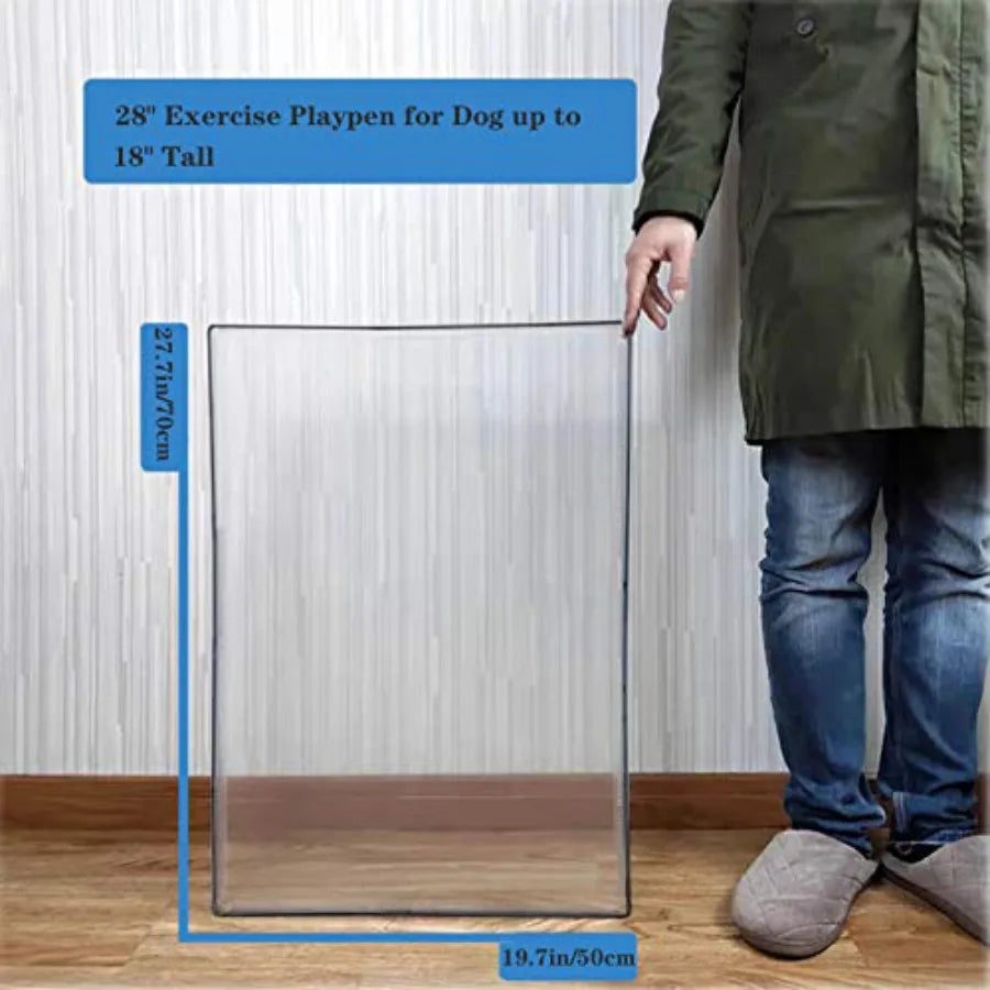 Clear Acrylic Pet Playpen For Dogs And Small Animals Indoor Portable Fence