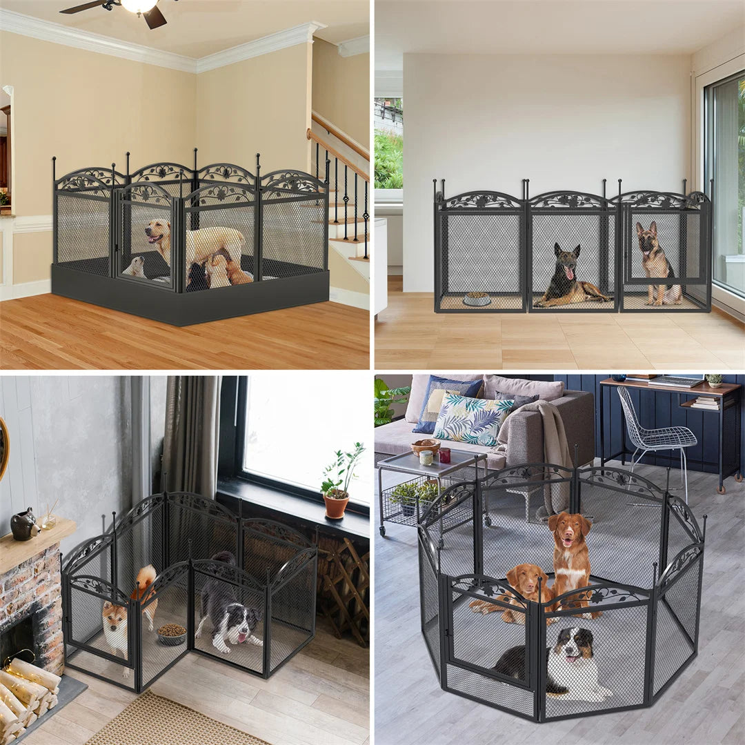 BINGOPAW 8 Panels DIY Heavy Duty Dog Playpen Outdoor Indoor Metal Fence