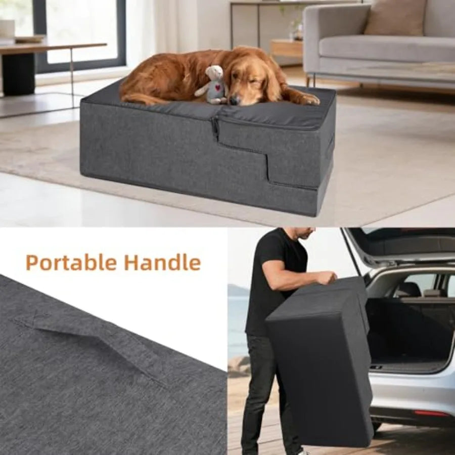 Dog Stairs for Large Dogs 5 Step Non Slip Ramp for High Beds