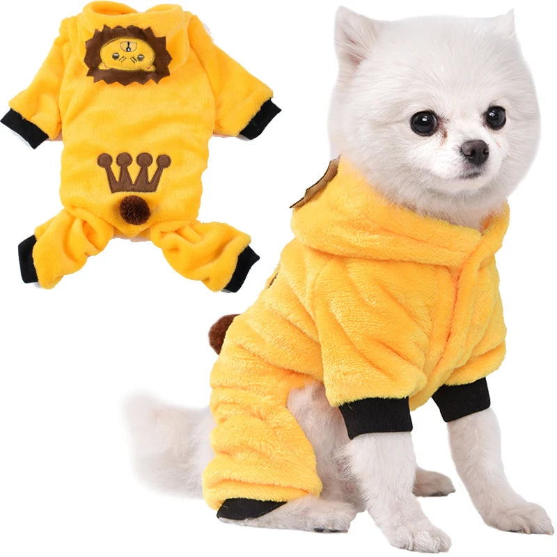 Soft Fleece Dog Clothes Jumpsuits Pet Coat Hoodie For All Seasons