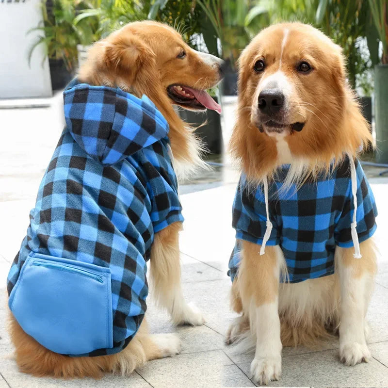 Plaid Reversible Winter Coat For Dogs Warm Cold Weather Pet Apparel