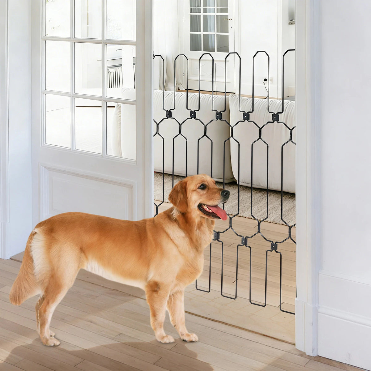 Bymaocar Metal Retractable Pet Fence Gate For Doors