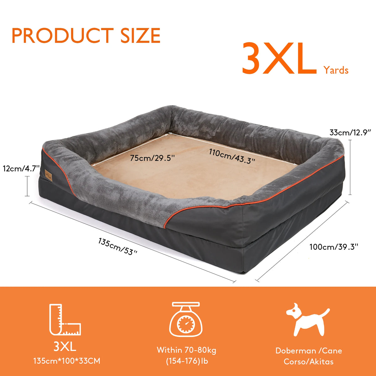 BINGOPAW Anti Allergy Dog Bed With Removable Washable Cover Waterproof