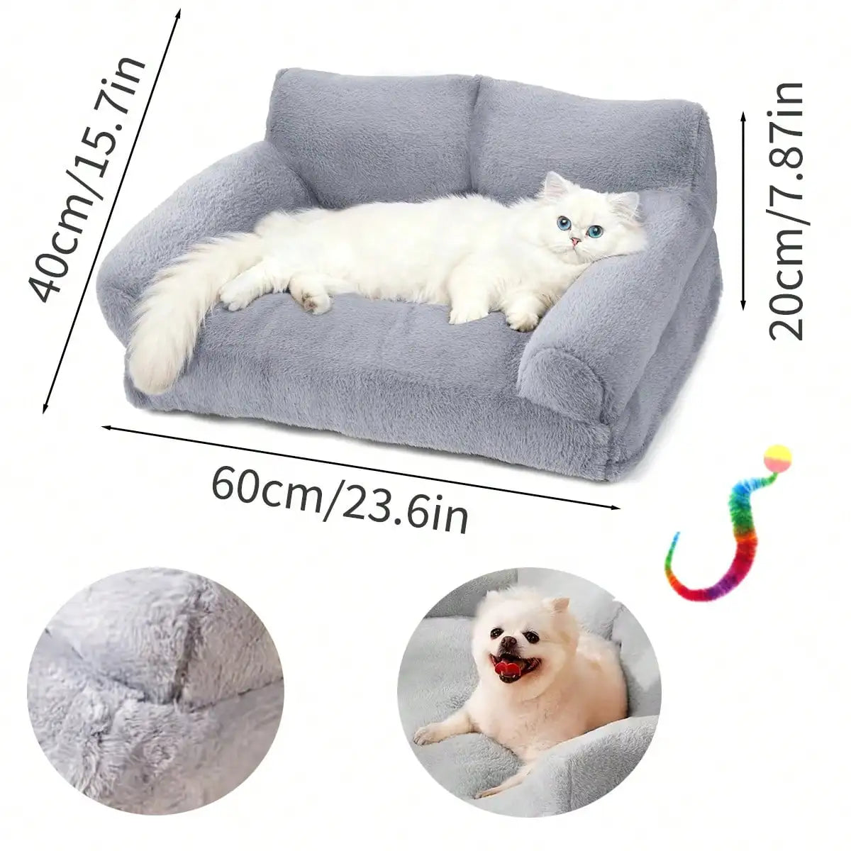 Small Dog And Cat Bed With Colorful Balls And Removable Washable Cover