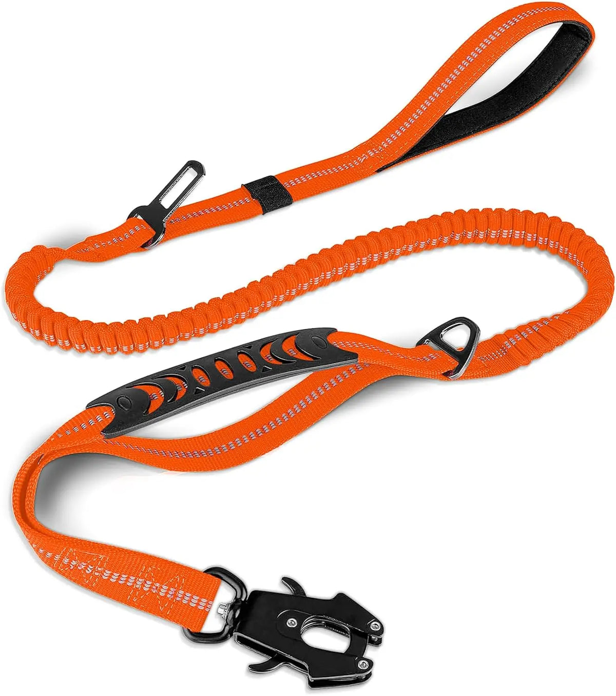 Reflective Shock Absorbing Pet Leash With Car Seatbelt No Pull