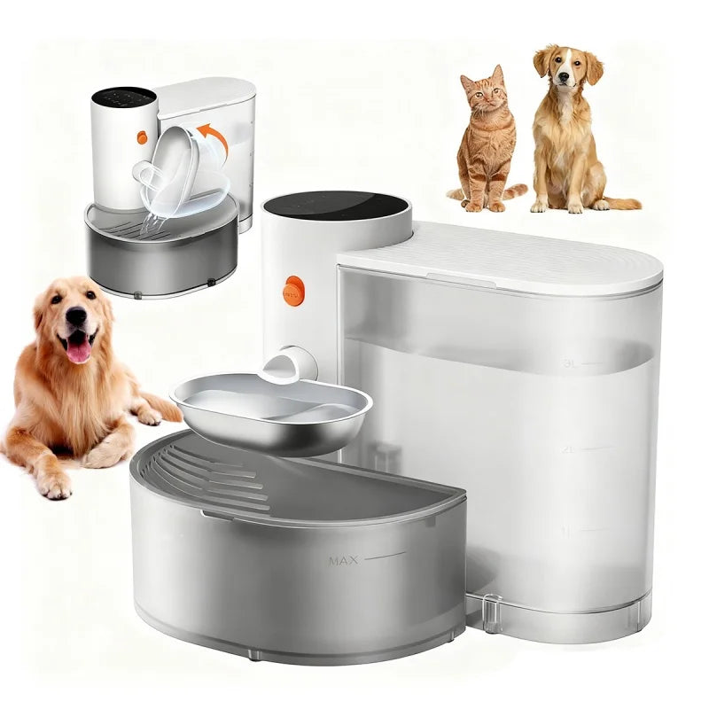 Booteely Stainless Steel Drinking Bowl With Automatic Purification
