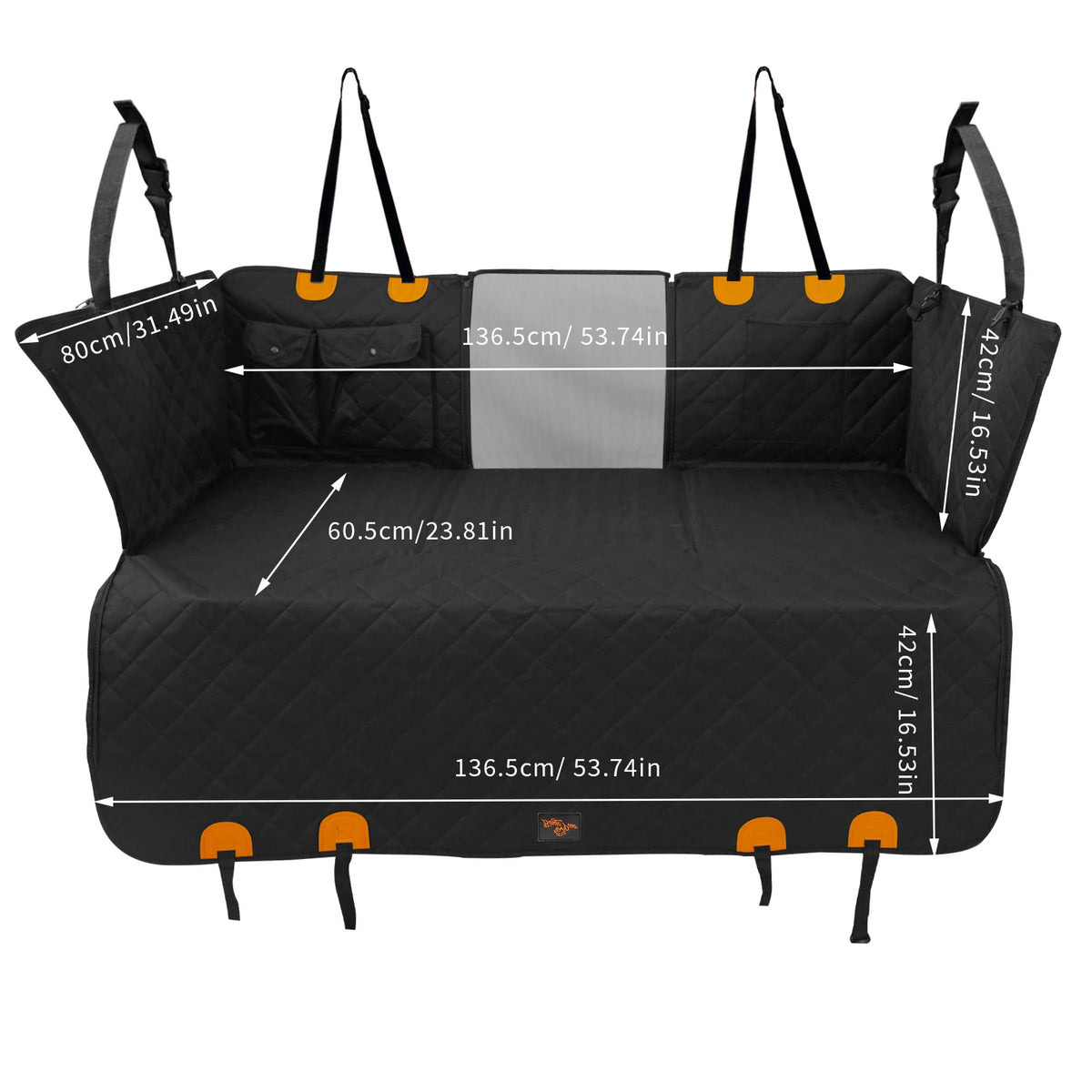 Borwart Waterproof Back Seat Extender Dog Car Hammock With Mesh