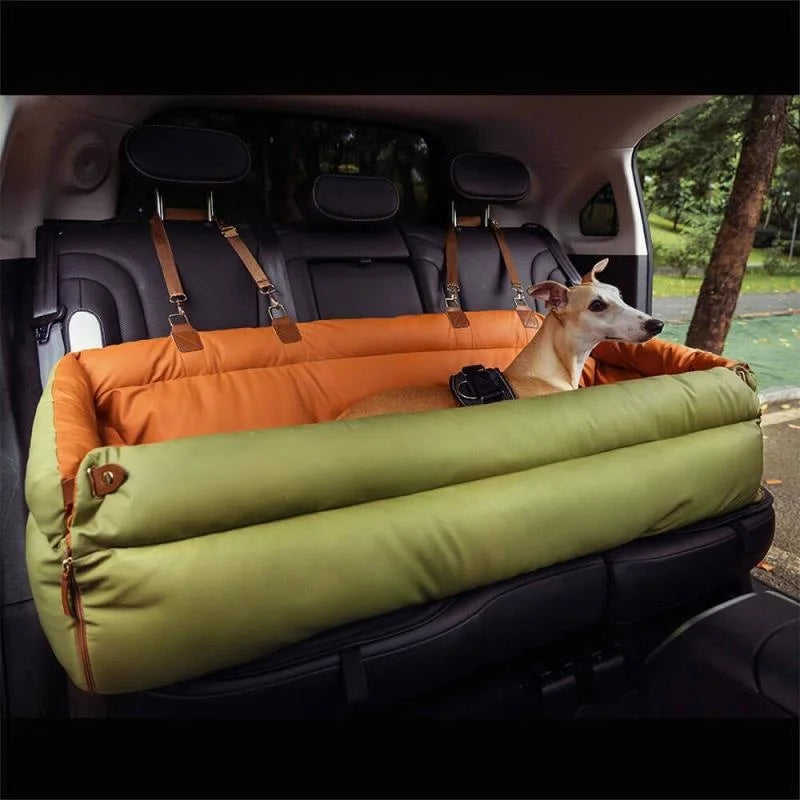 Foldable Travel Pet Car Seat Bed With Anti Slip Comfort Nest Dual Use