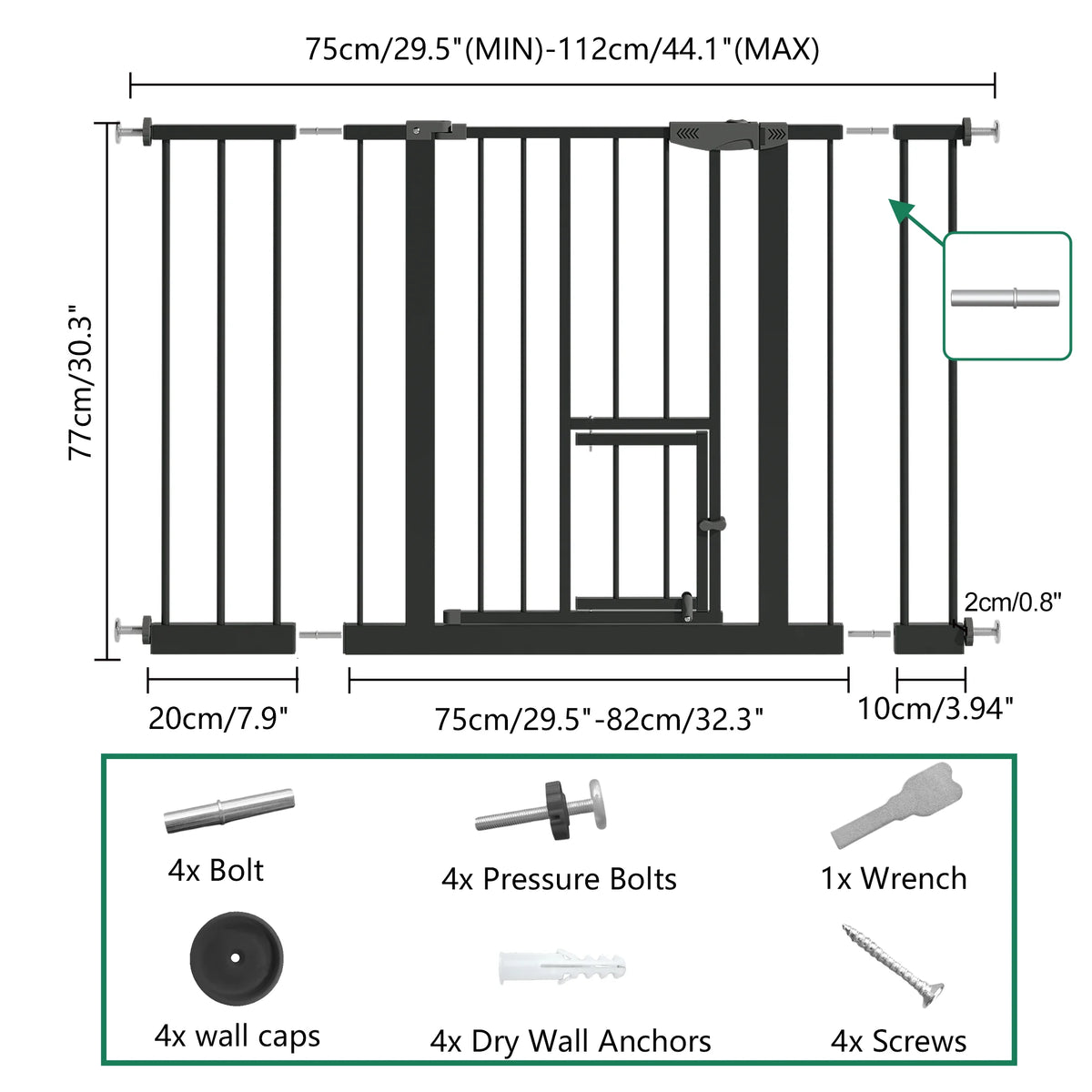 Baby Gate With Cat Door Walk Through Safety Gate Stairs