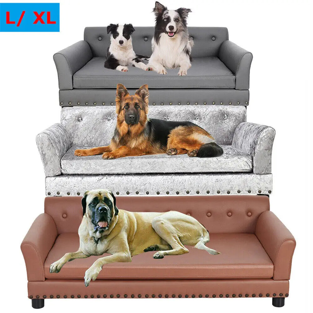 BORWART Heavy Duty Raised Pet Sofa Bed With Cushioned Lounge