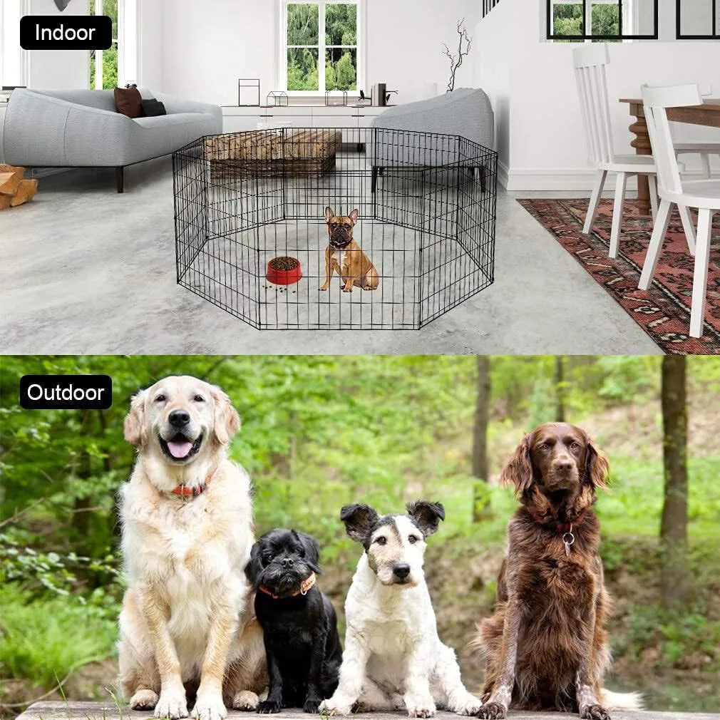 Dog Playpen Wire Fence Kennel Exercise Cage for Pets