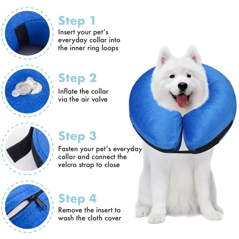 Inflatable Protective Dog and Cat Post Surgery Recovery Collar