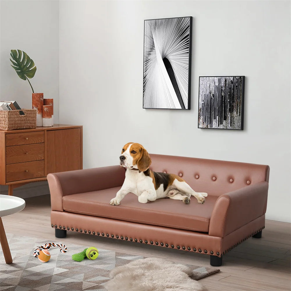 BORWART Heavy Duty Raised Pet Sofa Bed With Cushioned Lounge