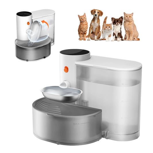 Booteely Stainless Steel Pet Water Dispenser With Wireless Drinking Bowl