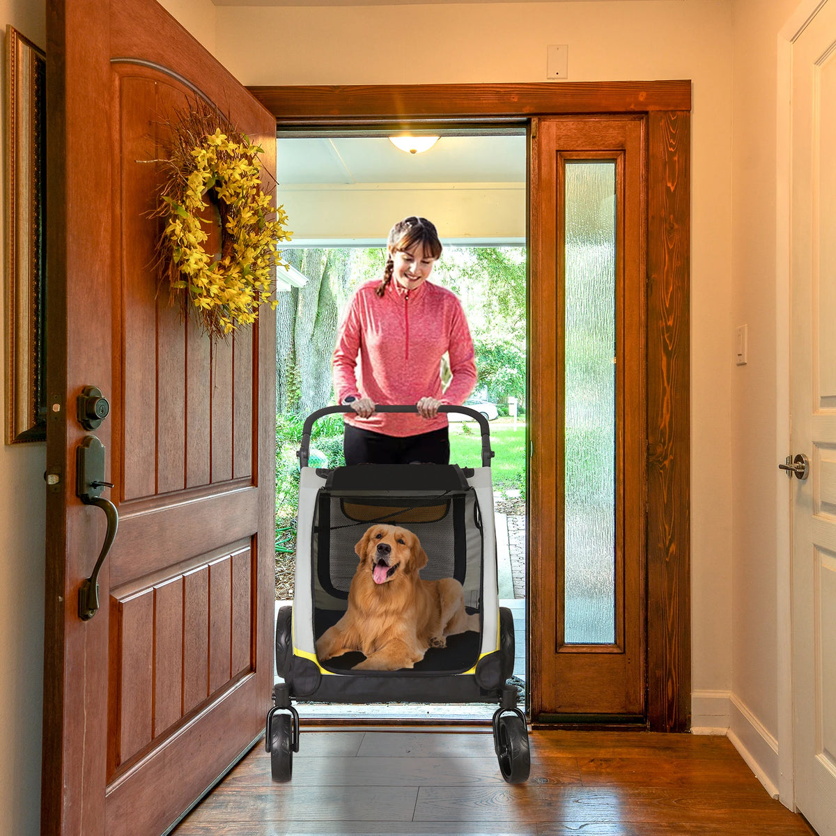 Dog Stroller For Two Dogs Foldable Pet Jogger Wagon