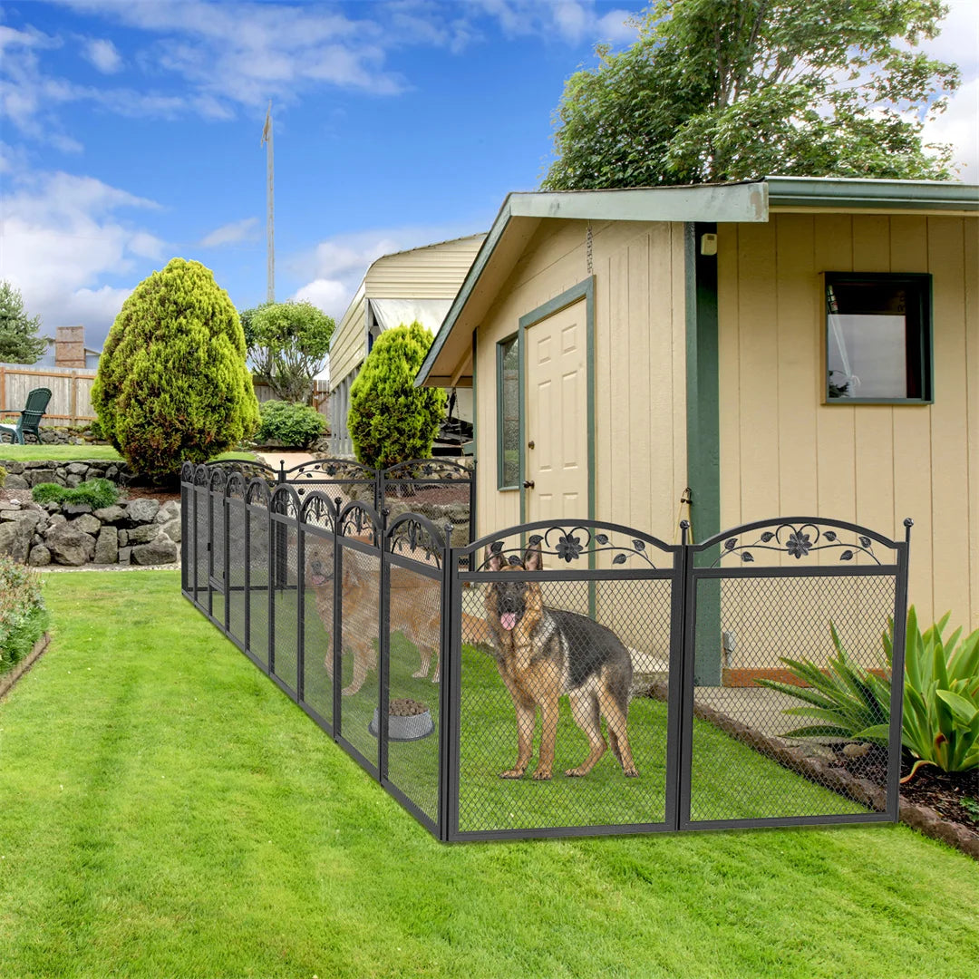BINGOPAW 8 Panels DIY Heavy Duty Dog Playpen Outdoor Indoor Metal Fence