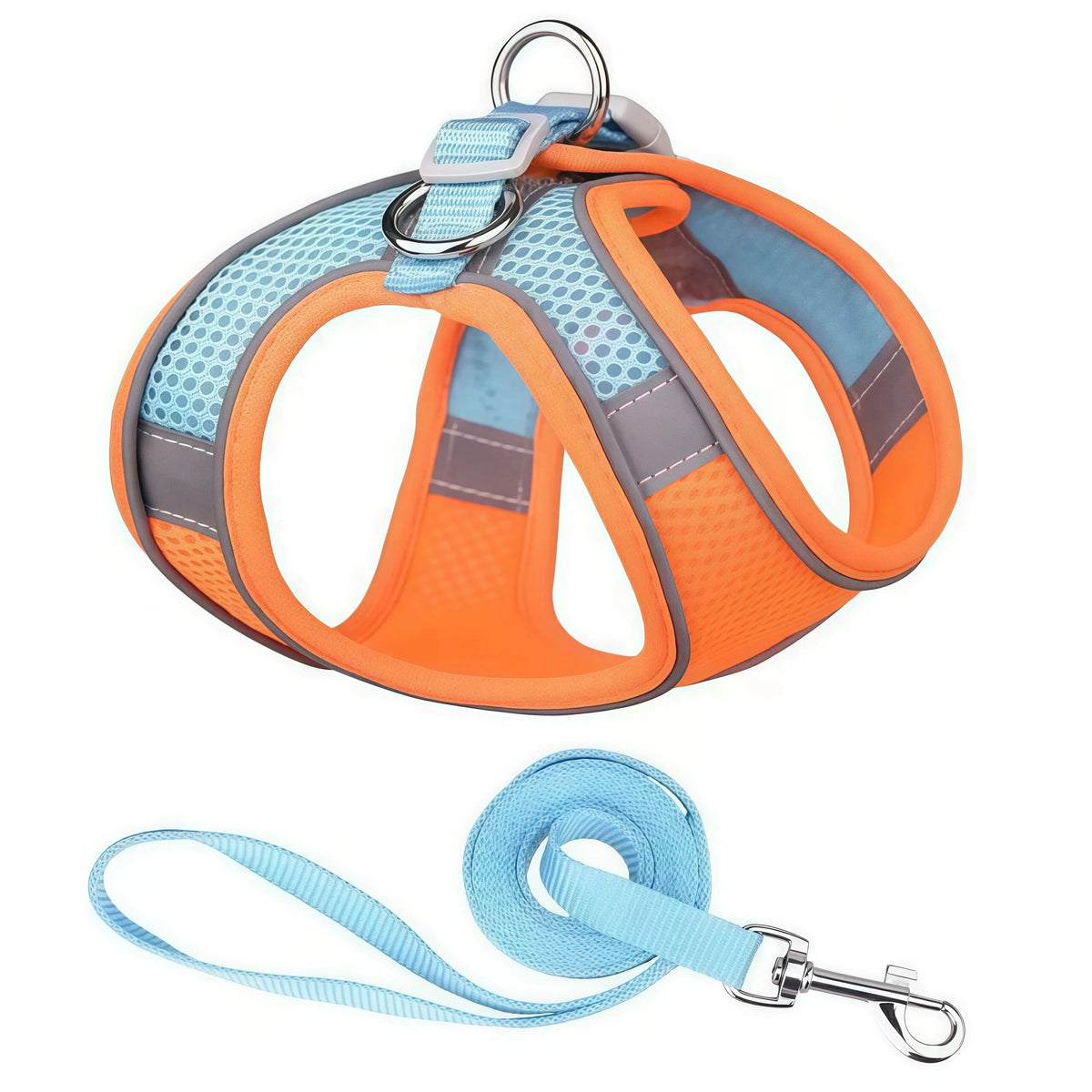 Reflective Adjustable Dog Harness And Leash Set For Outdoor Walking