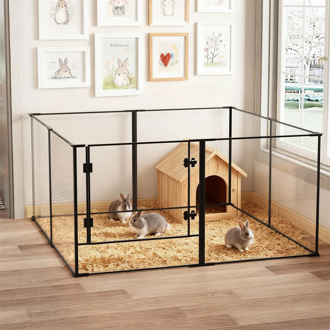 BINGOPAW 8 Panel Acrylic Dog Playpen Whelping Pen Set