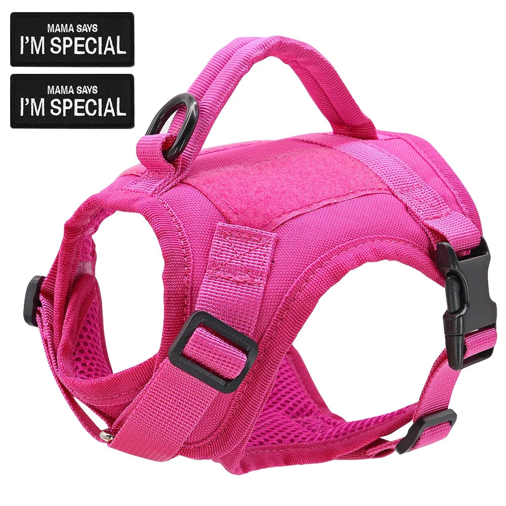 Nylon Cat Harness Vest With Handle Military Tactical Design