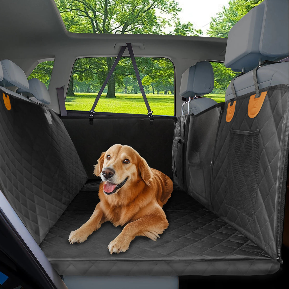 Borwart Waterproof Back Seat Extender Dog Car Hammock With Mesh