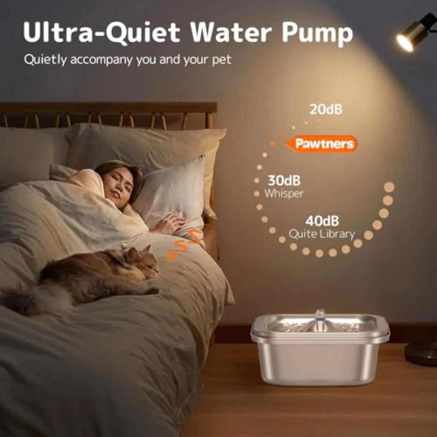Cat Water Fountain Automatic Pet Dispenser With LCD Display
