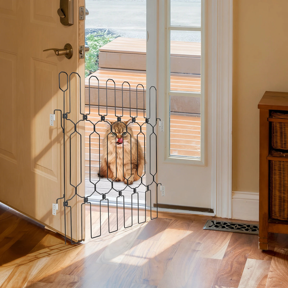 Bymaocar Metal Retractable Pet Fence Gate For Doors