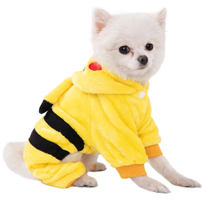 Soft Fleece Dog Clothes Jumpsuits Pet Coat Hoodie For All Seasons