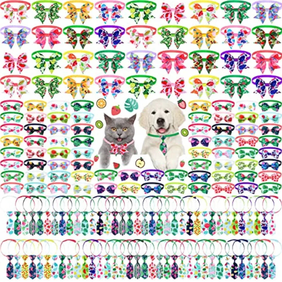 Dog Bow Tie Collars Adjustable Polyester Bulk Pack Wholesale