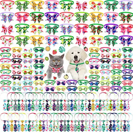Dog Bow Tie Collars Adjustable Polyester Bulk Pack Wholesale