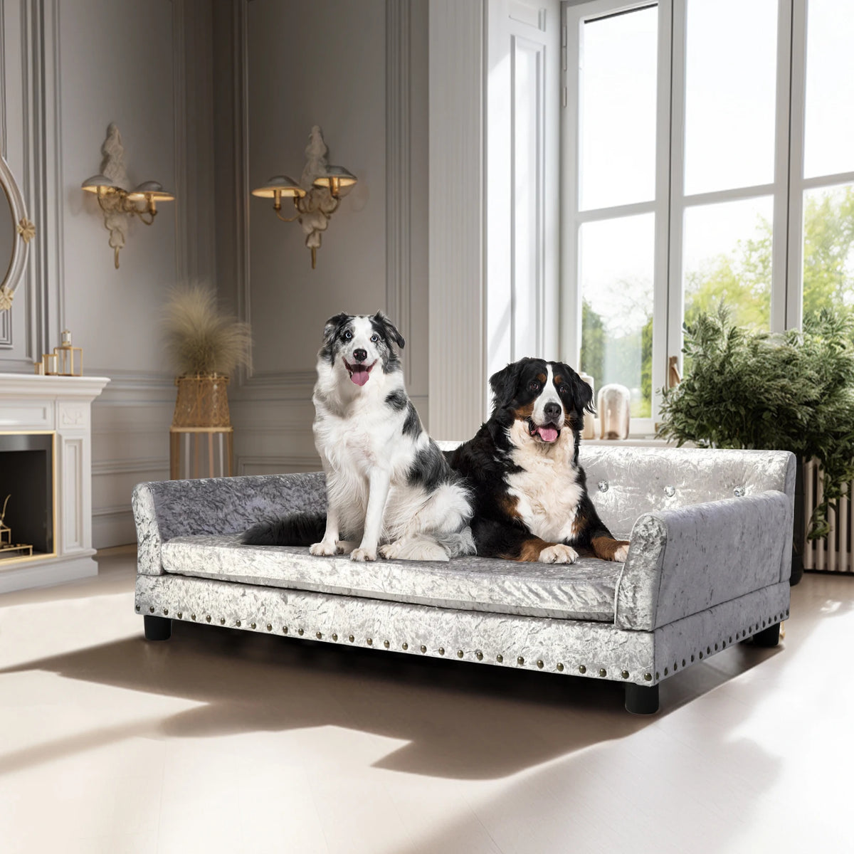 BORWART Heavy Duty Raised Pet Sofa Bed With Cushioned Lounge