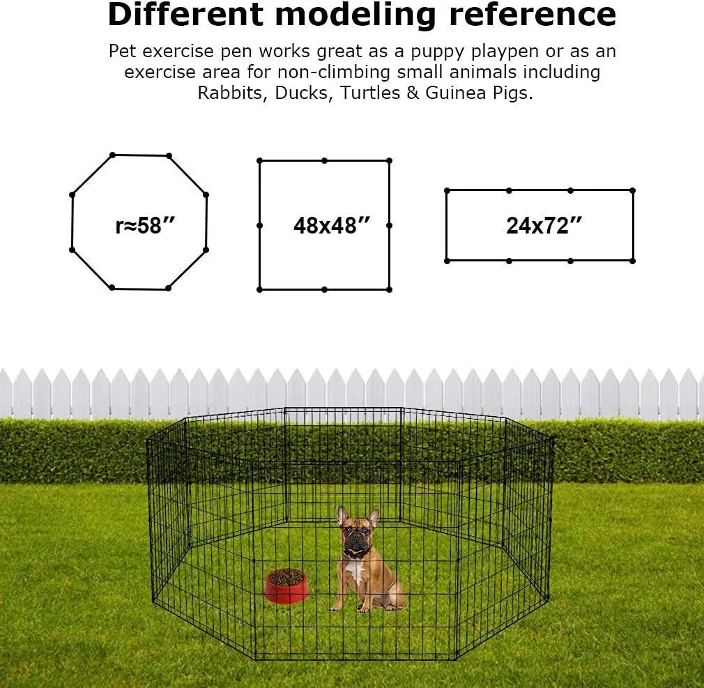 Dog Playpen Wire Fence Kennel Exercise Cage for Pets