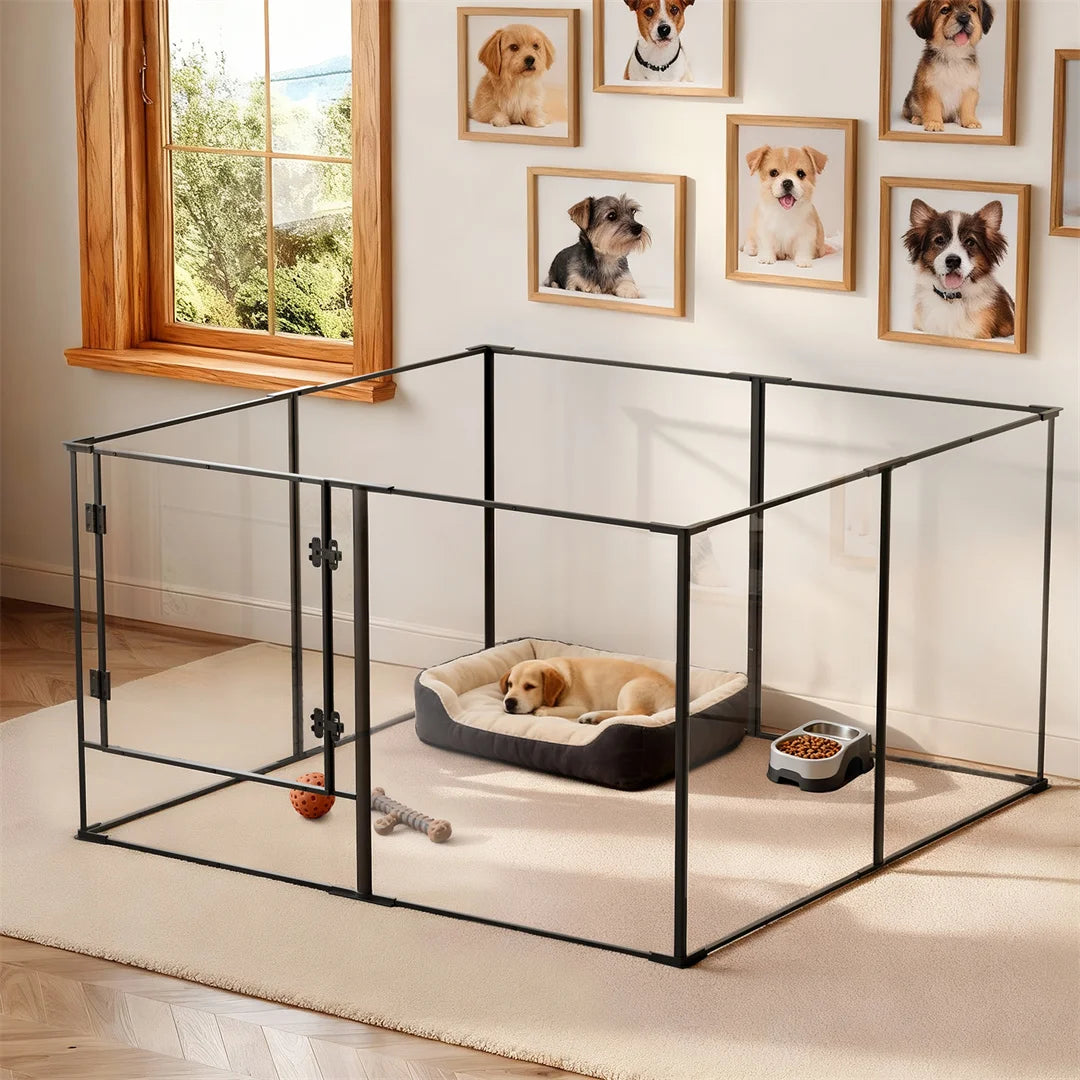 BINGOPAW 8 Panel Acrylic Dog Playpen Whelping Pen Set