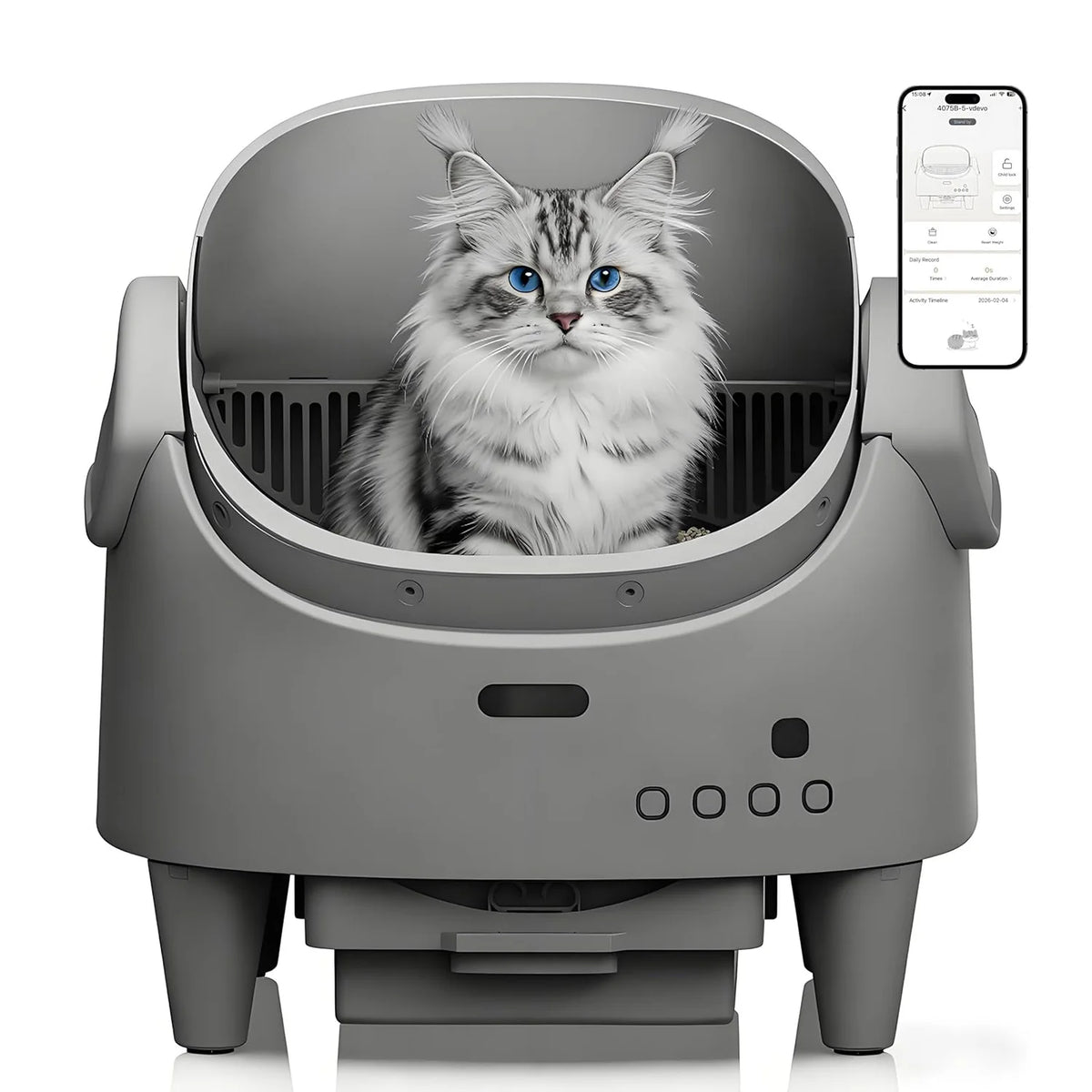 HiMISS Smart Open Automatic Cat Litter Box Self Cleaning WiFi
