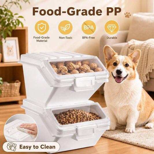 Airtight Pet Food Storage Container with Scoop for Dog Treats