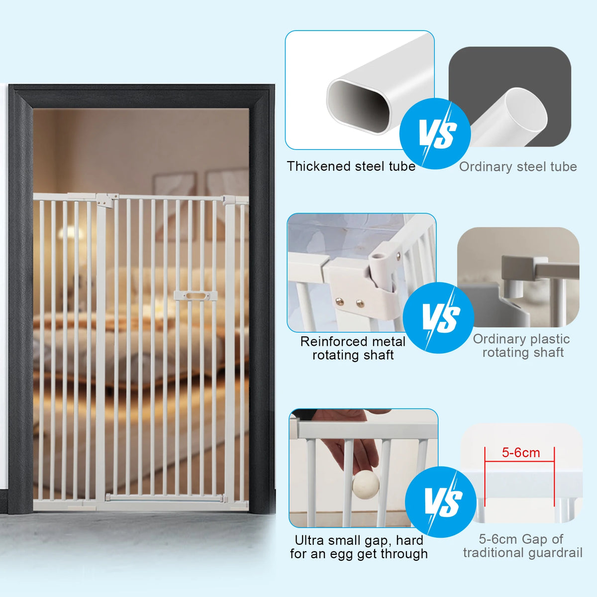Stainless Steel Pet Gate Barrier For Cats And Dogs Indoor Use