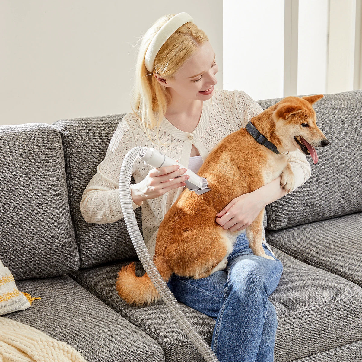 Pet Grooming Vacuum Kit Cordless Low Noise Clippers
