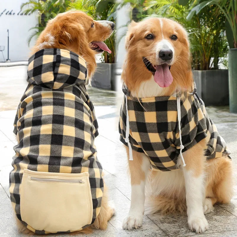 Plaid Reversible Winter Coat For Dogs Warm Cold Weather Pet Apparel