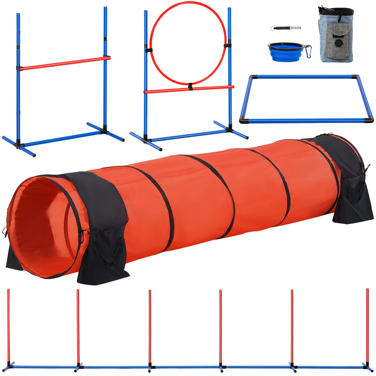 Dog Agility Training Equipment Set With Adjustable Hurdles