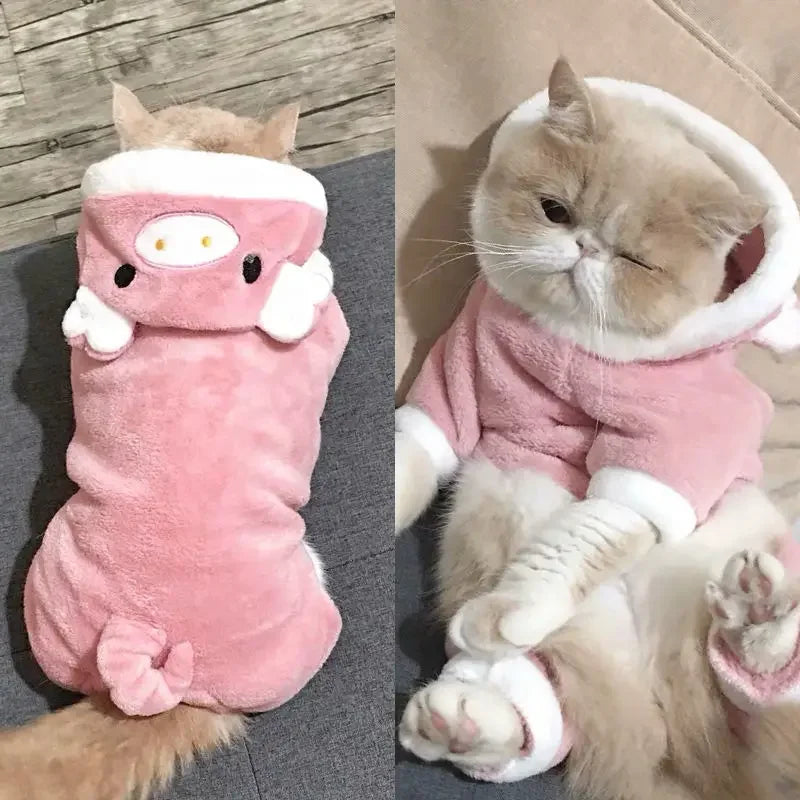 Soft Fleece Dog Clothes Jumpsuits Pet Coat Hoodie For All Seasons