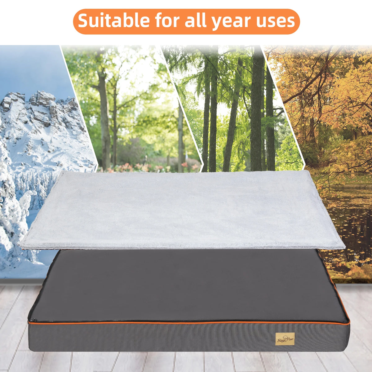 BINGOPAW Orthopedic Dog Bed With Washable Removable Cover
