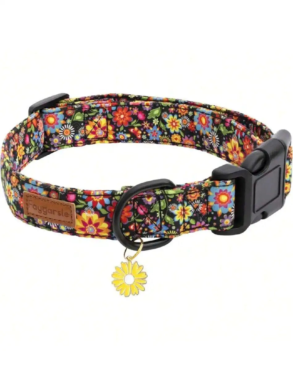 Floral Dog Collar For Girls And Female Dogs Soft Flower