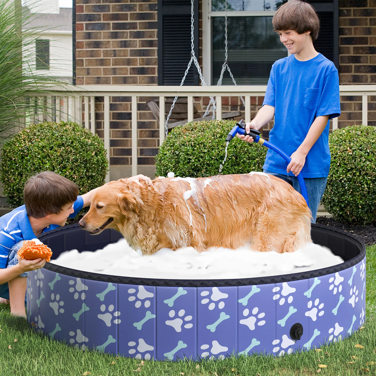 Foldable Pet Swimming Pool Easy To Store Portable Bathing Tub