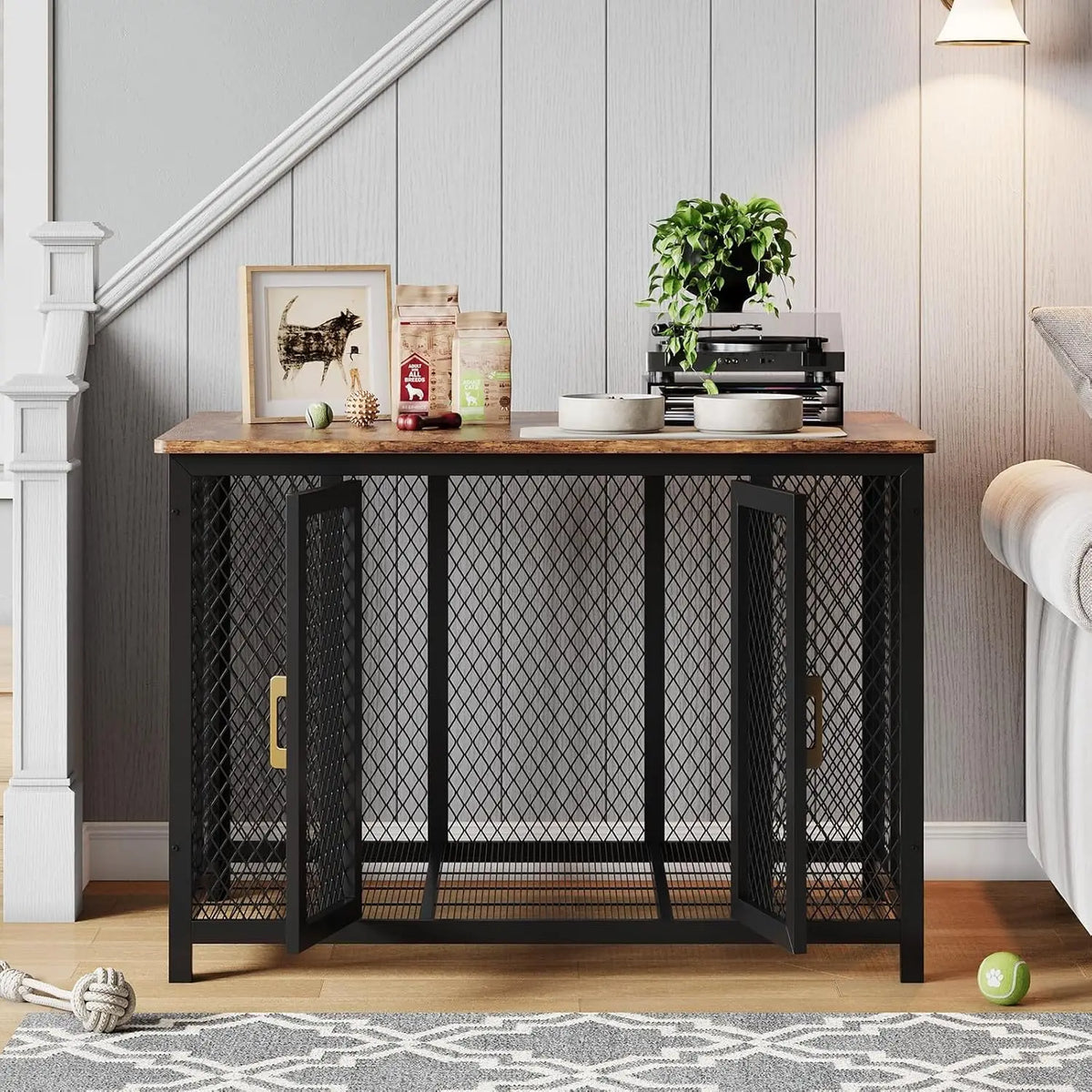 HiMISS Heavy Duty Dog Crate Furniture With Double Doors